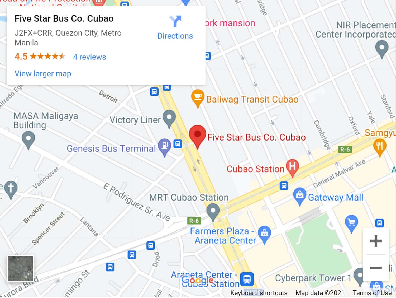 Five Star Bus Terminal Cubao 