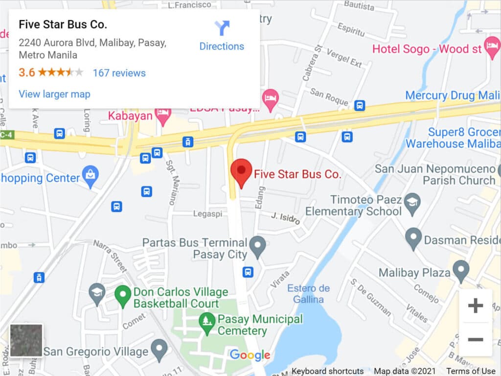 Five Star Bus Terminal | Cubao | Pasay | Schedules and Fares | Contact ...