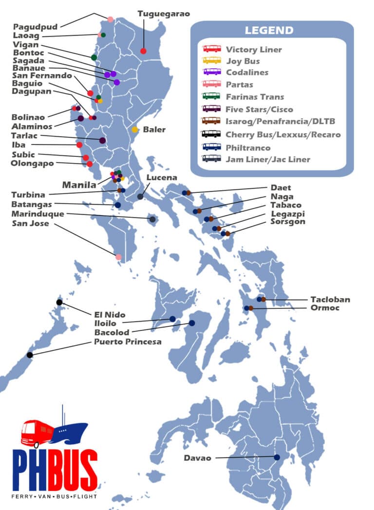 BUS ROUTES - LUZON, VISAYAS, MINDANAO