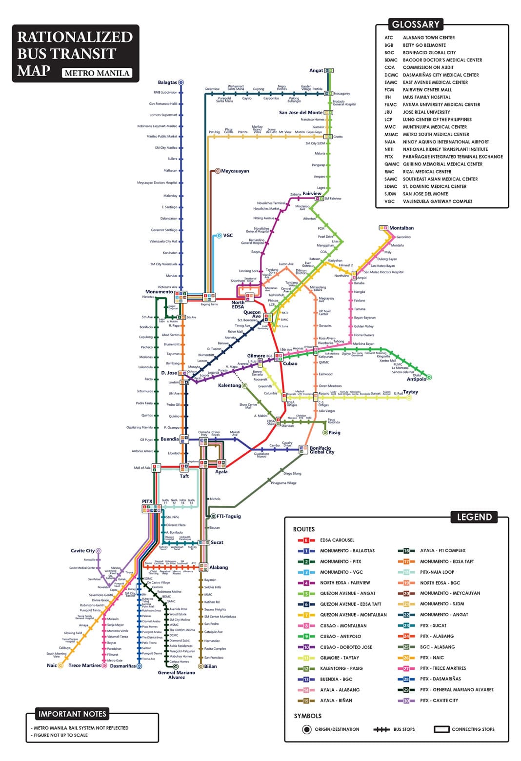 Metro Manila Bus Transit Map Metro Manila Bus Routes Public