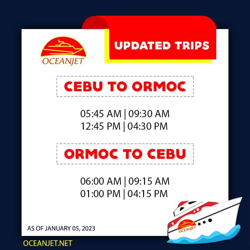 cebu ormoc trip schedule