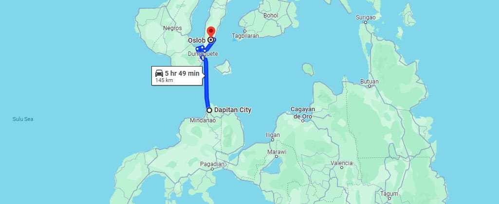 Dapitan to Oslob travel time